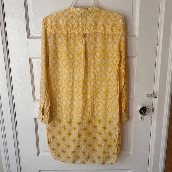 Roberta Roller Rabbit Tunic Silk Blend Lightweight 1/4 Button Down Roll Tab XS - Picture 4 of 17